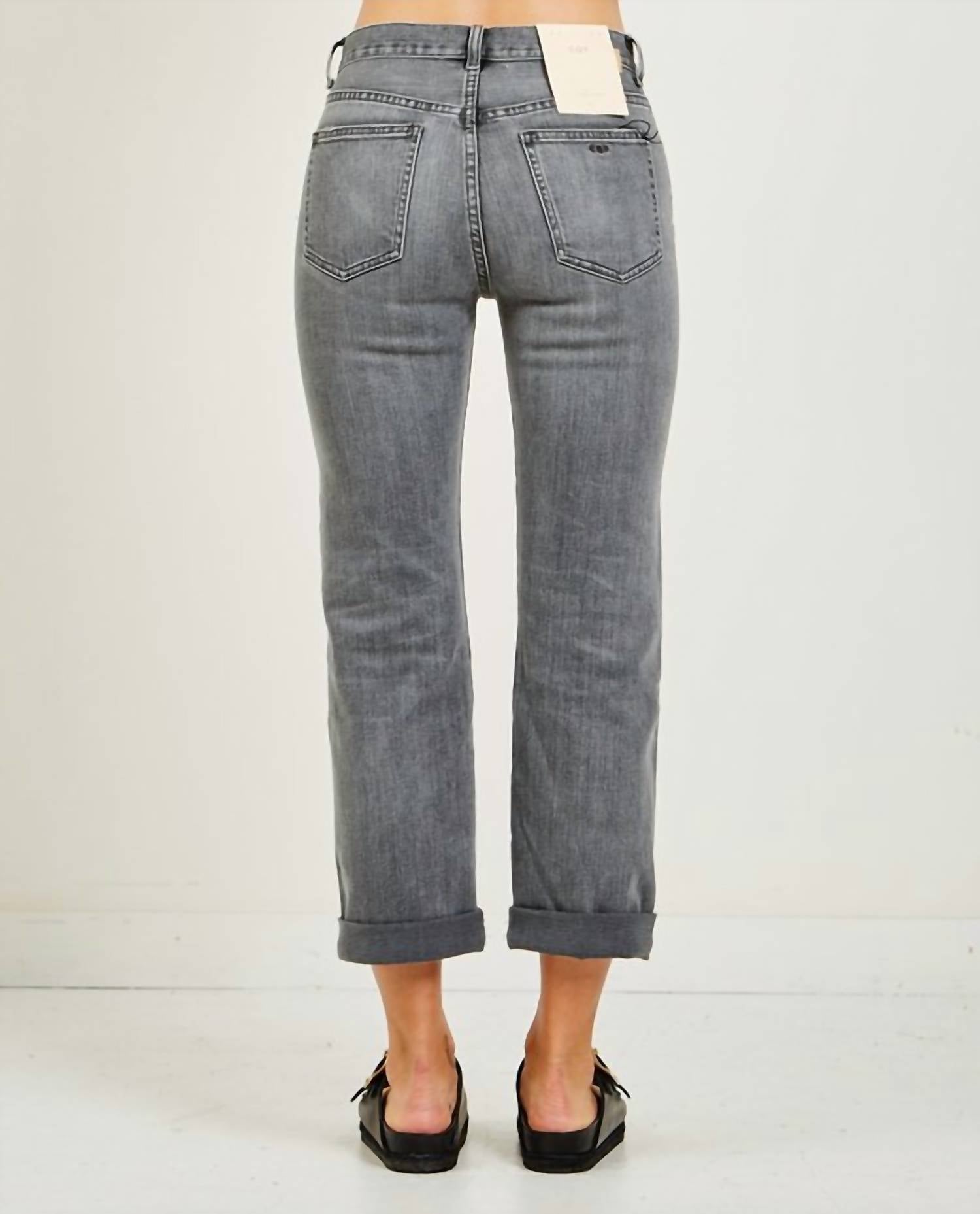 Cqy - Denim Vinyl Straight Leg Jeans - clothing - cotton - blend - grey