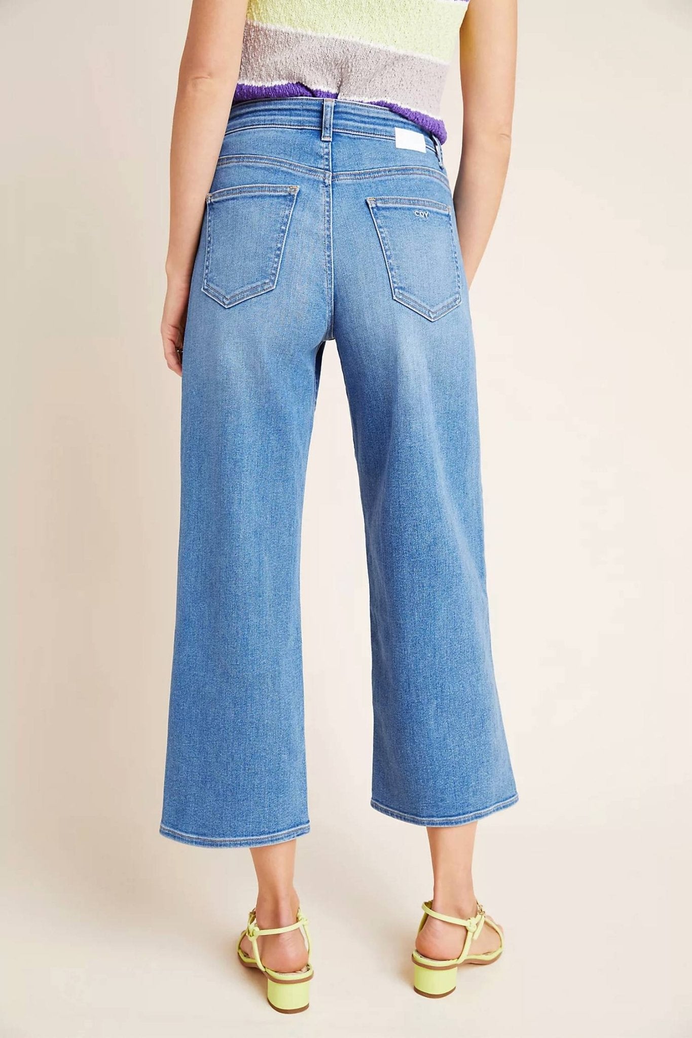 Cqy - Sunday Ultra High - risecropped Wide Leg Jeans - blue - clothing - cotton - blend