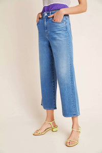 Cqy - Sunday Ultra High - risecropped Wide Leg Jeans - blue - clothing - cotton - blend