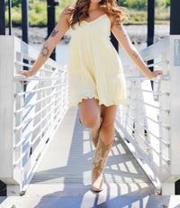 Creamon - Drop Lace Trim Romper