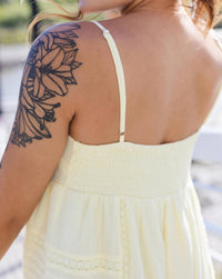 Creamon - Drop Lace Trim Romper