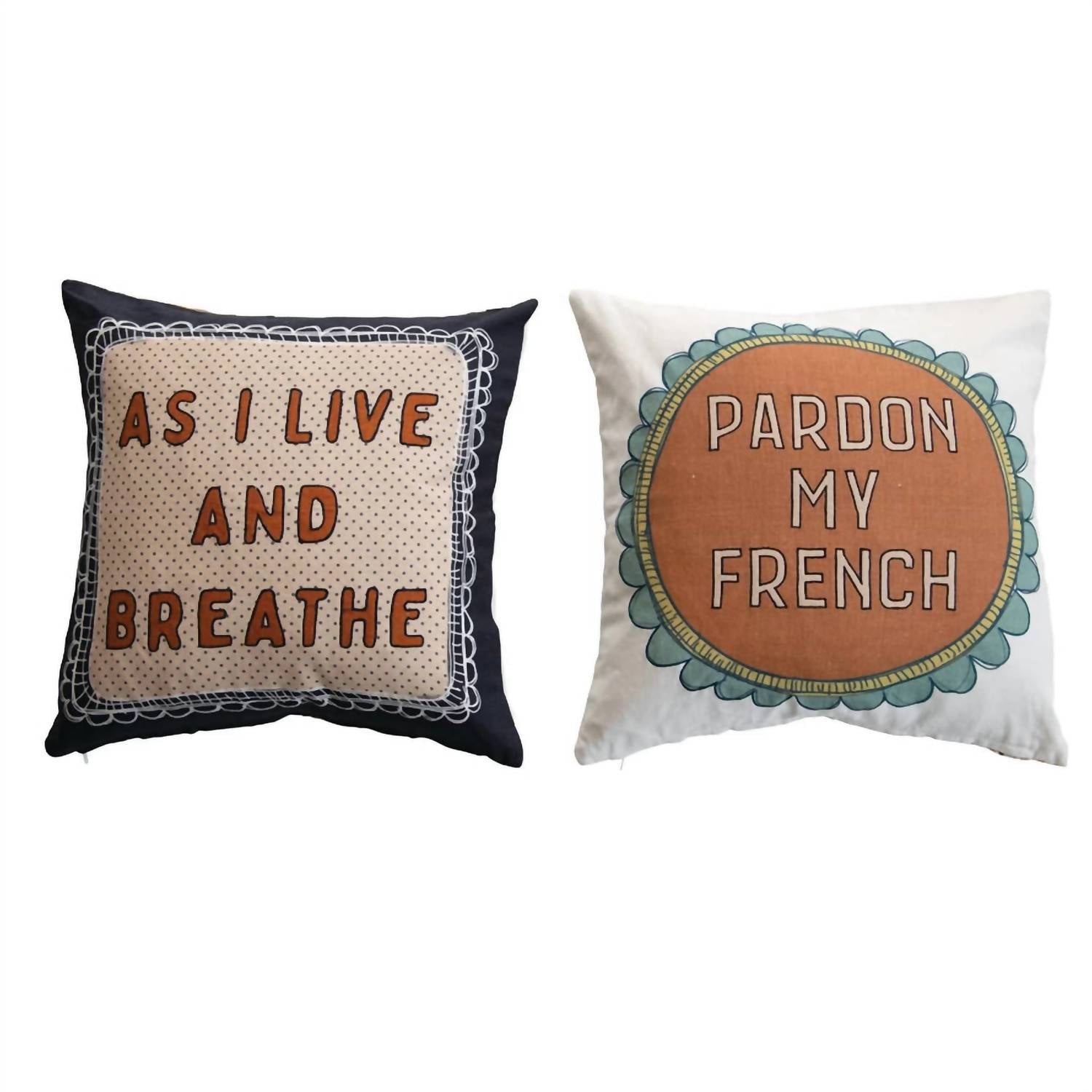 Creative Co - Op - Embroidered Printed Pillow With Saying - accent - pillows - accents - brown