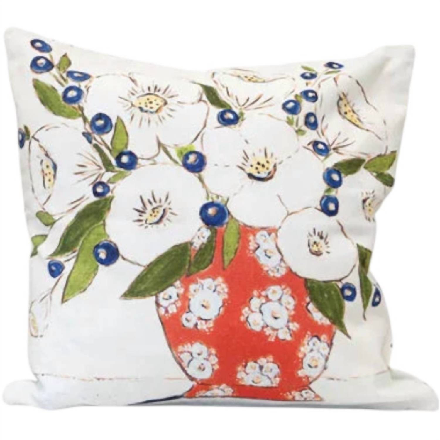 Creative Co - Op - Pillow With Florals And Patterned Back - accent - pillows - accents - cotton