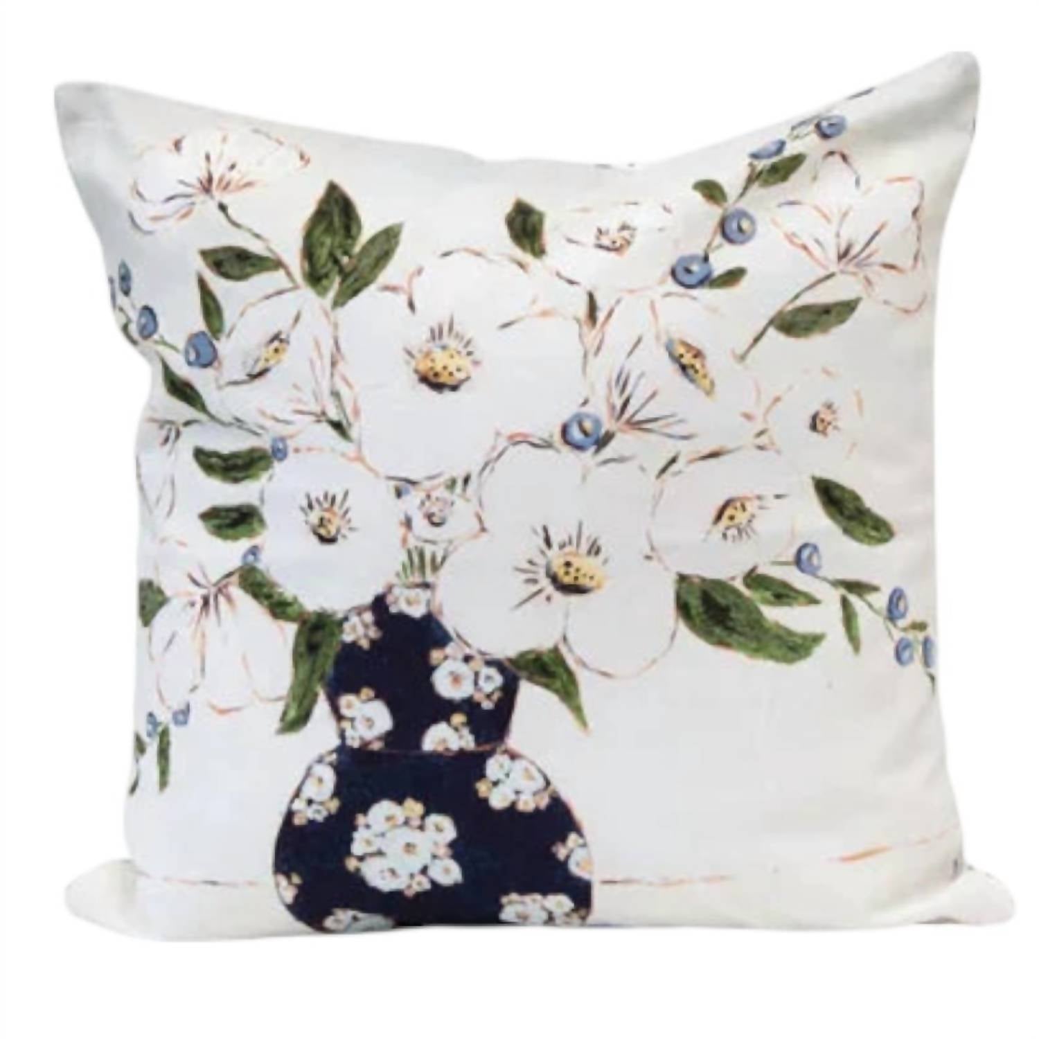 Creative Co - Op - Pillow With Florals And Patterned Back - accent - pillows - accents - cotton