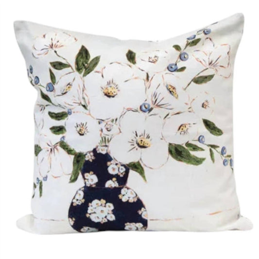 Creative Co - Op - Pillow With Florals And Patterned Back - accent - pillows - accents - cotton