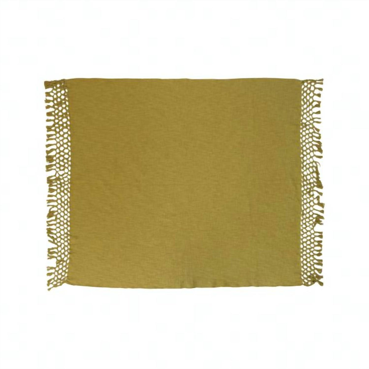 Creative Co-Op - Woven Cotton Throw Chartreuse