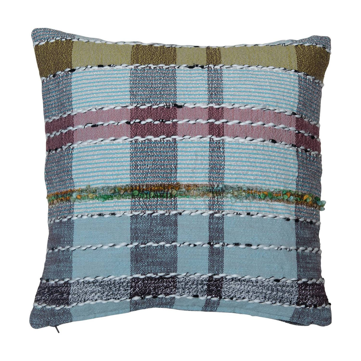 Creative Co-Op - Woven Cotton & Wool Madras Plaid Pillow