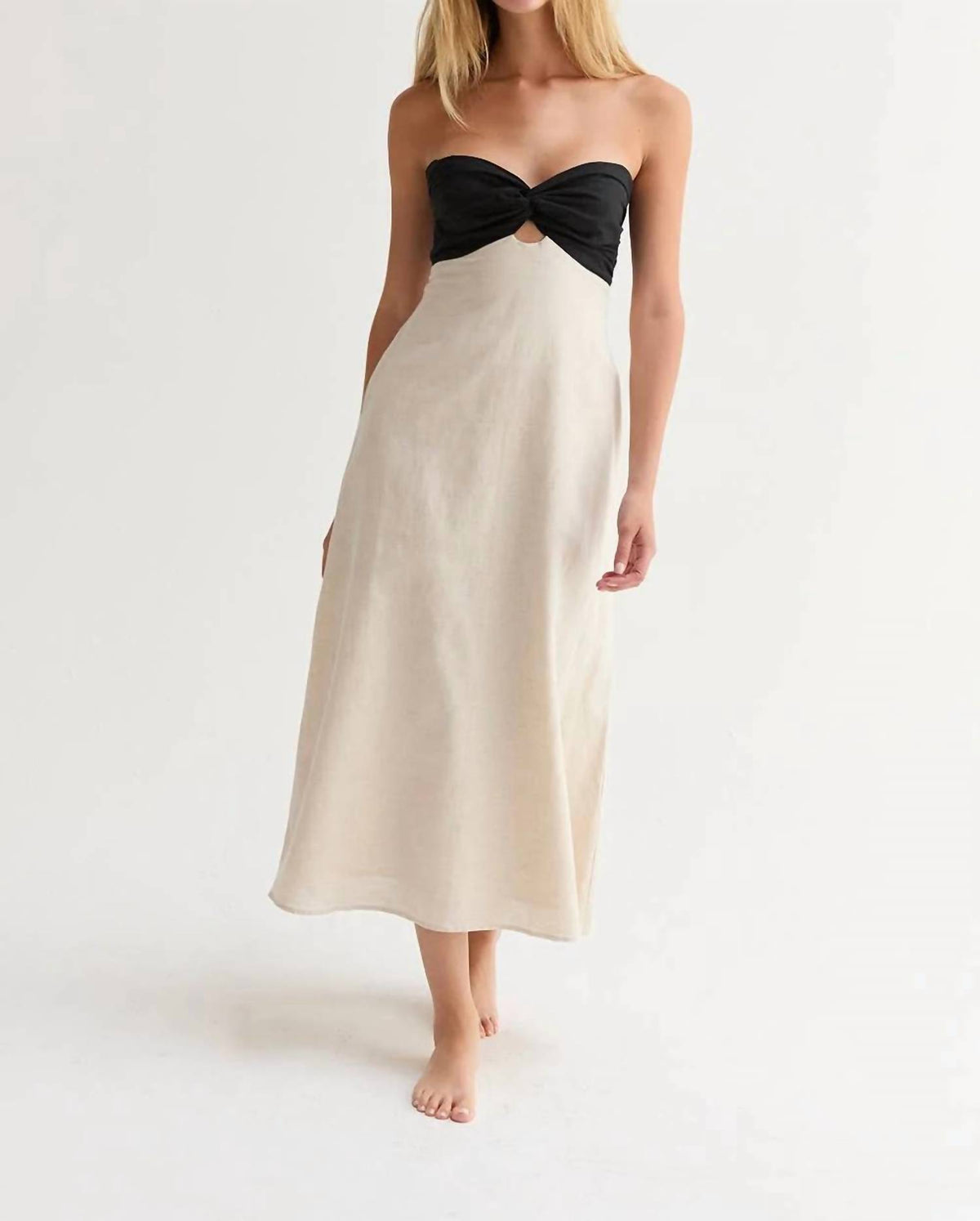 Crescent - Emery Front Twist Midi Dress