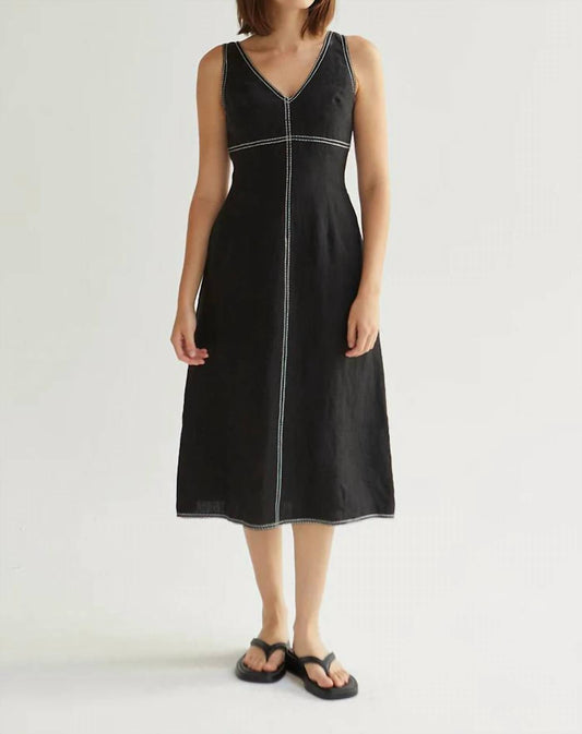 Crescent - Exposed Stitch Dress - black - clothing - dresses