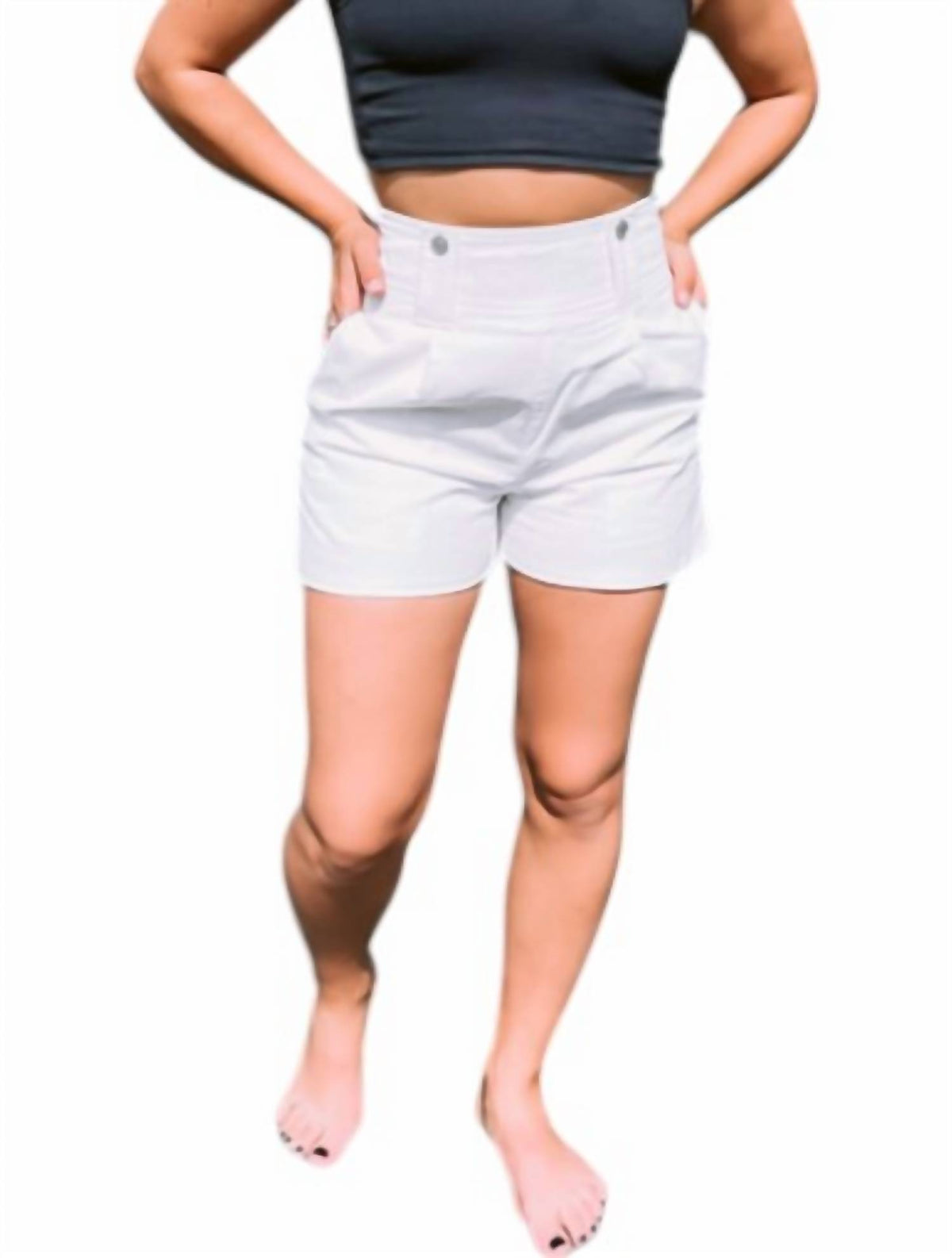 Crescent - High Waisted Corduroy Shorts