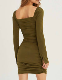 Crescent - Kylie Ruched Bodycon Knit Mini Dress