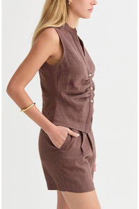 Crescent - Madison Pleated Linen Short Set
