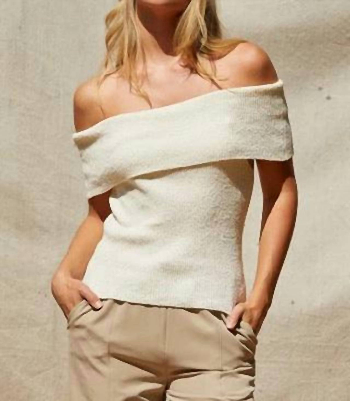 Crescent - Nyla Off Sweater Shoulder Top