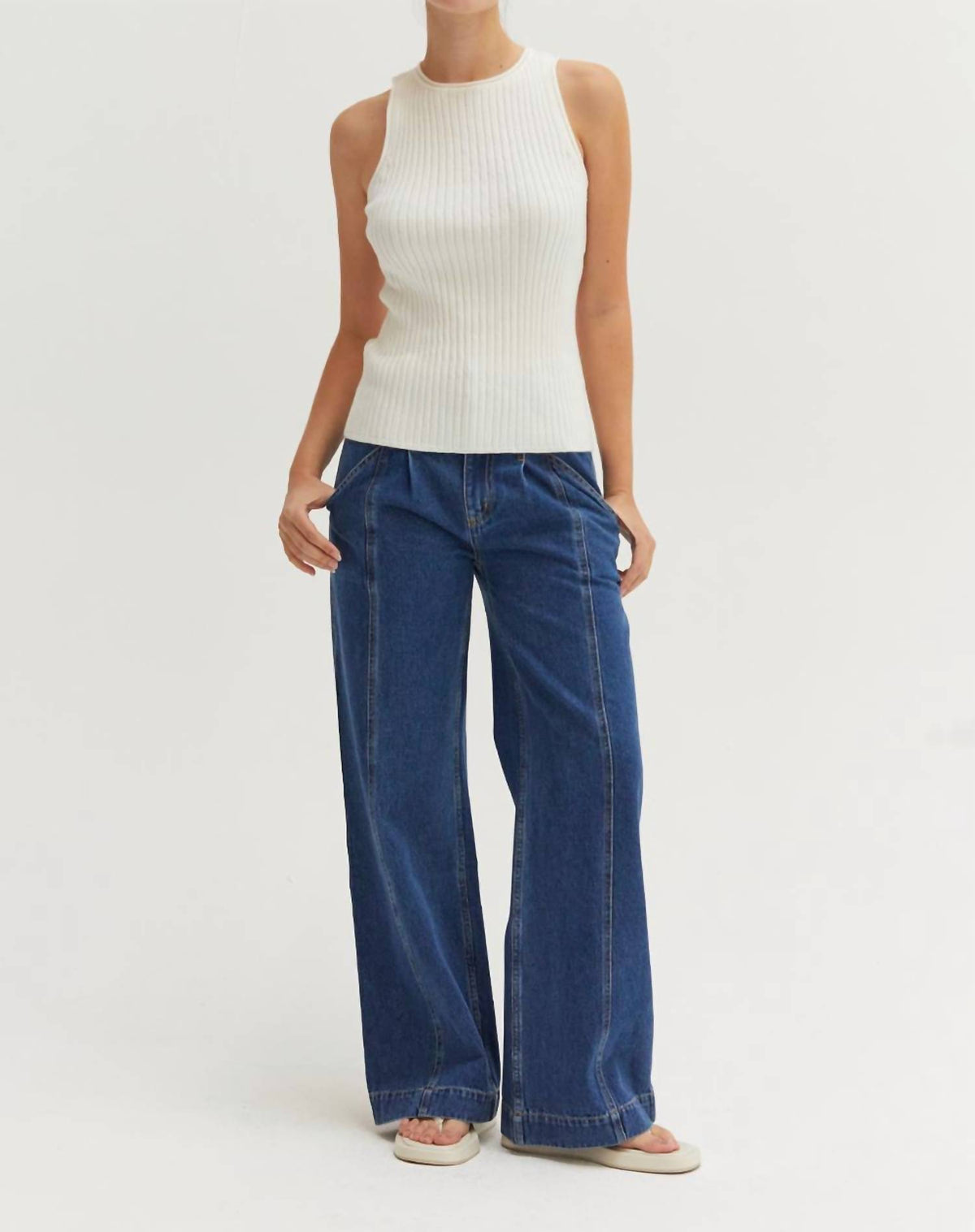 Crescent - Renae Lurex Ribbed Tank Top