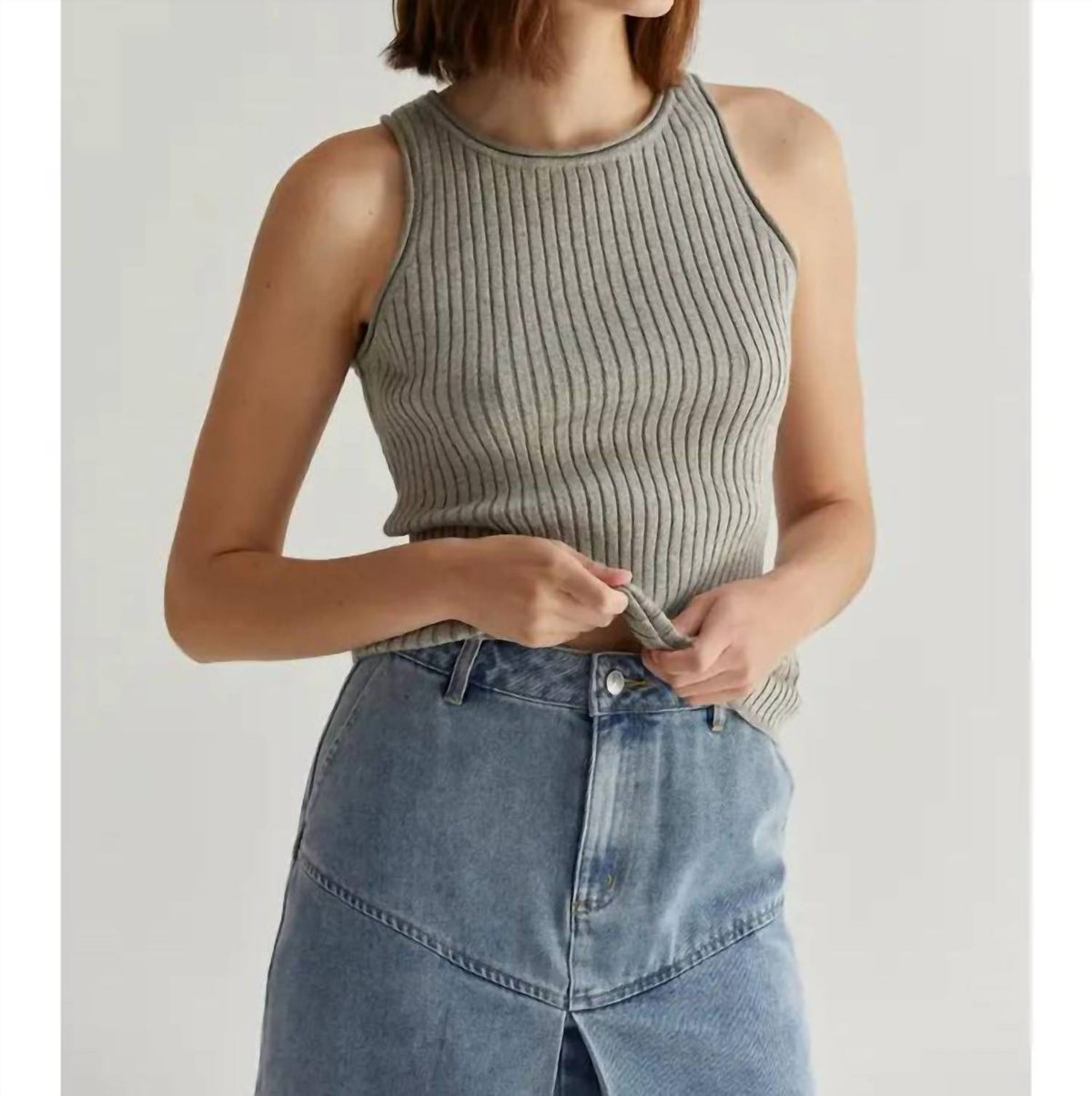 Crescent - Renae Lurex Ribbed Tank Top