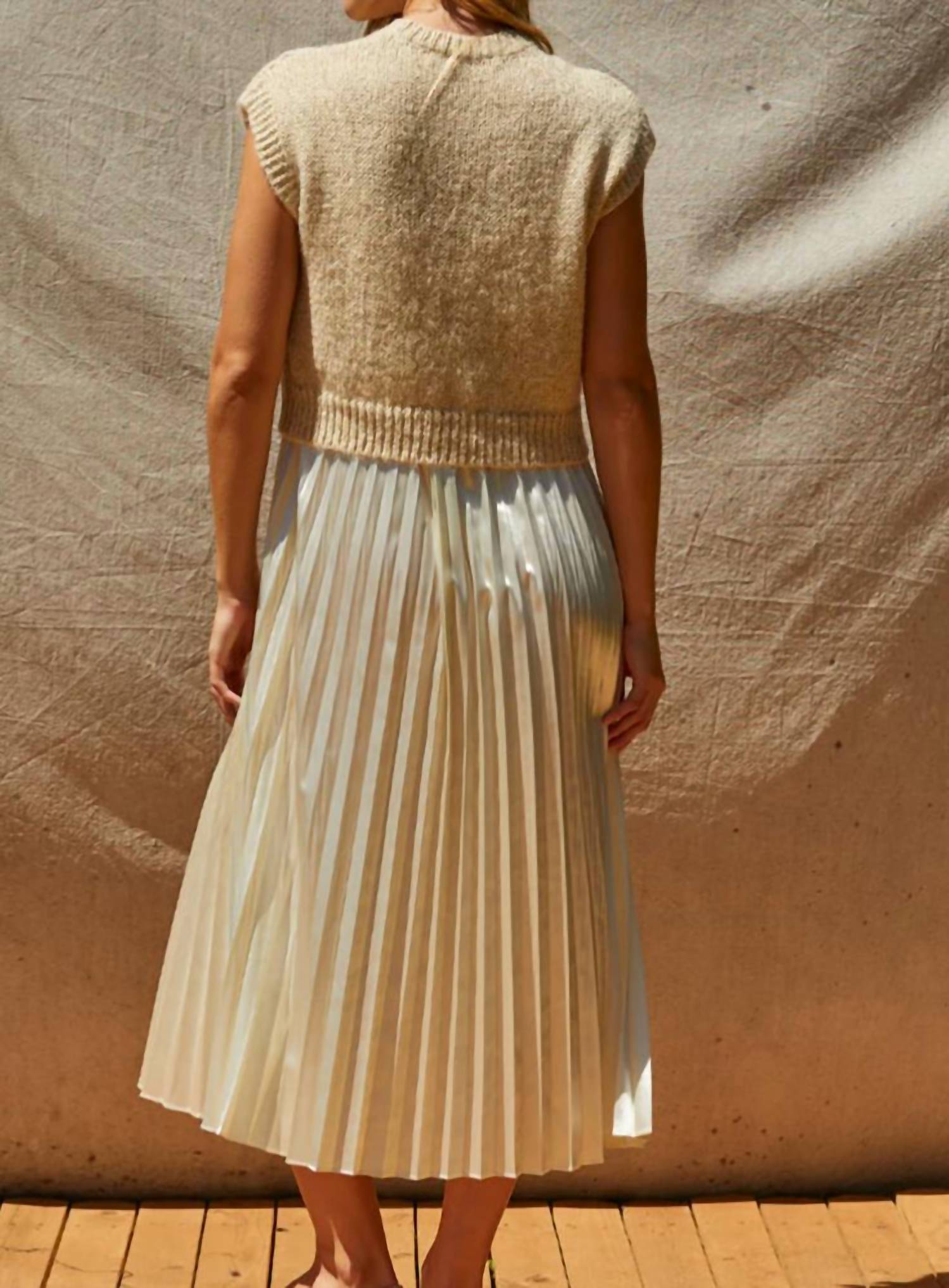 Crescent - Sharpe Pleated Midi And Knit Top Two Piece Set - clothing - loungewear - loungewear - set