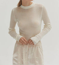 Crescent - Tina Long Sleeve Slim Fit Knit Top