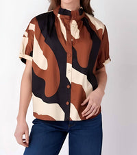 Crosby By Mollie Burch - Britt Top - blouses - brown - clothing