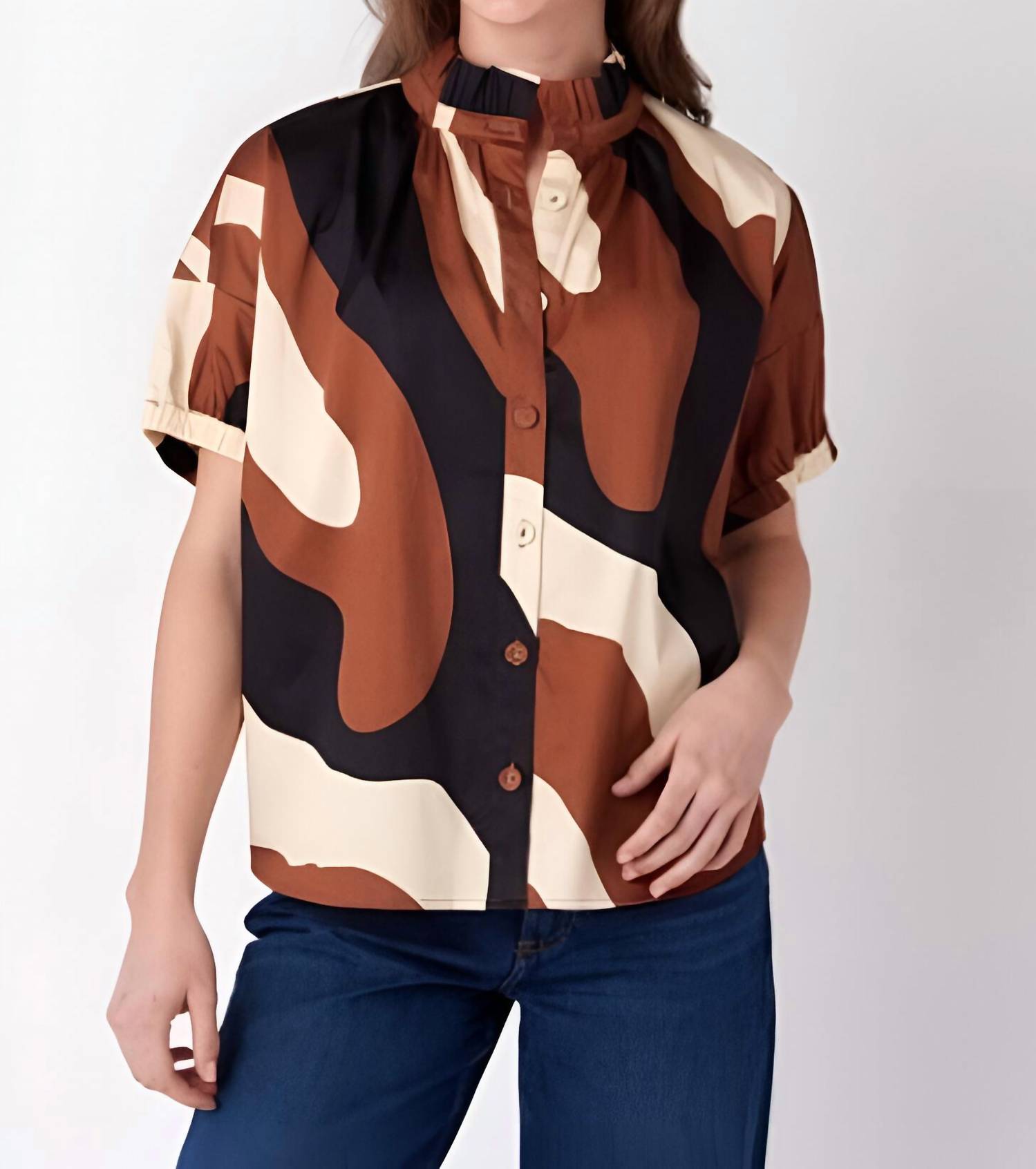 Crosby By Mollie Burch - Britt Top - blouses - brown - clothing