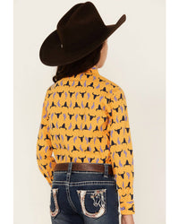 Cruel Girl - Girls Steer Head Snap Western Shirt - animal - clothing - kids