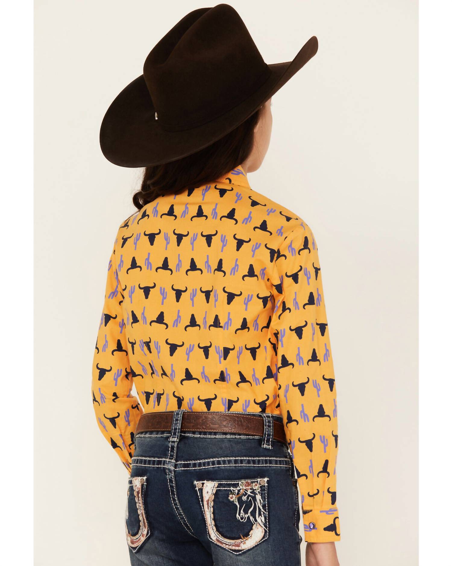 Cruel Girl - Girls Steer Head Snap Western Shirt - animal - clothing - kids