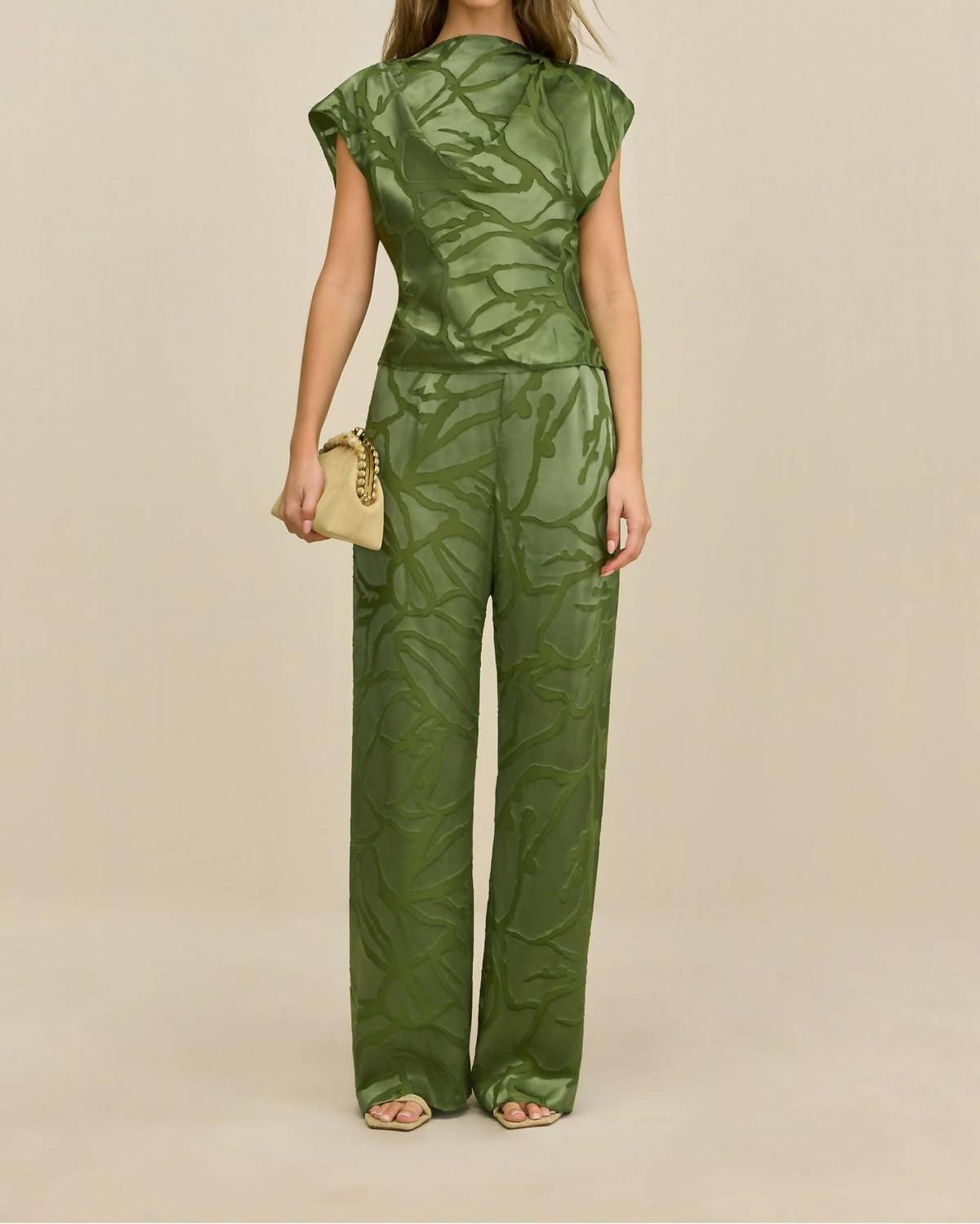 Cult Gaia - Cropped Silk Burnout Monette Top