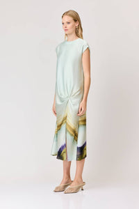 Curaae - Willow Satin Midi Dress - clothing - dresses - green