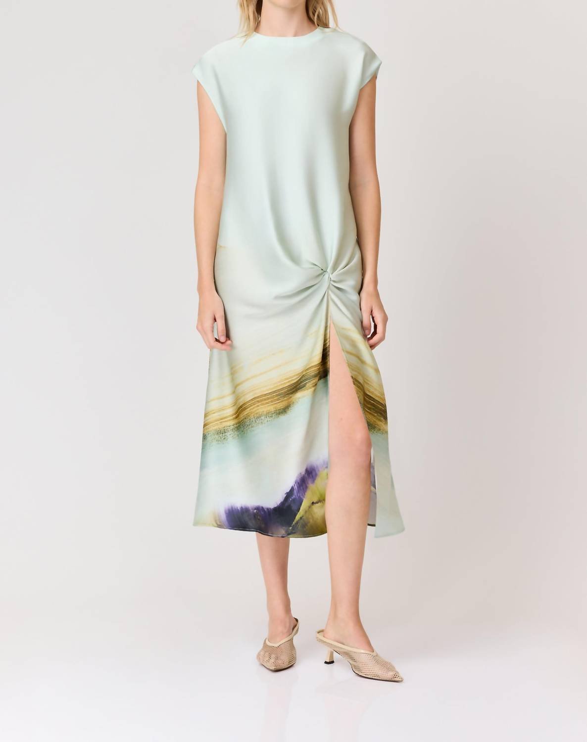 Curaae - Willow Satin Midi Dress - clothing - dresses - green