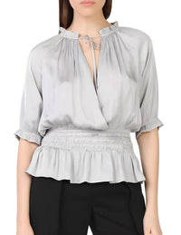 3/4 Sleeve Rouched Waist Top