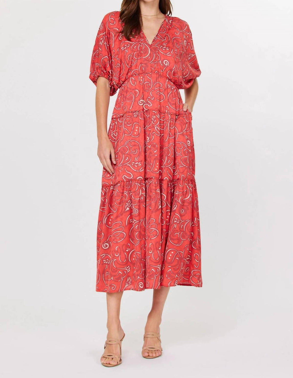Current Air - Abstract Raglan Midi Dress