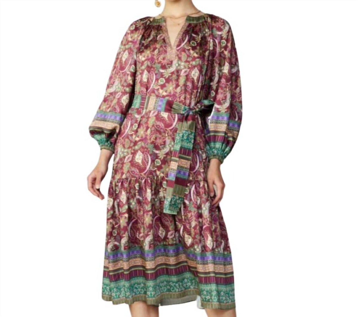 Current Air - Border Print Midi Dress