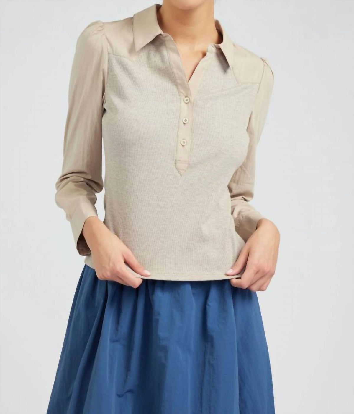 Current Air - Collared Knit Top