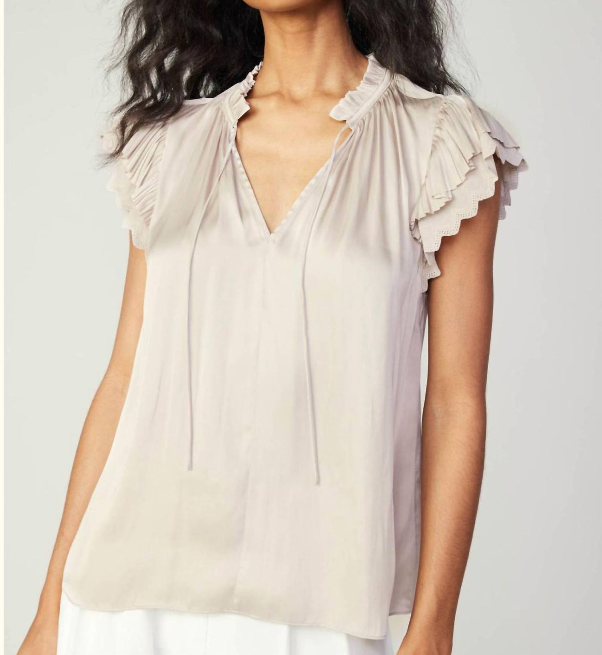 Current Air - Double Flutter Short Sleeve Blouse