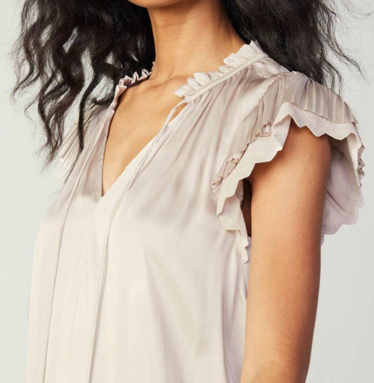 Current Air - Double Flutter Short Sleeve Blouse