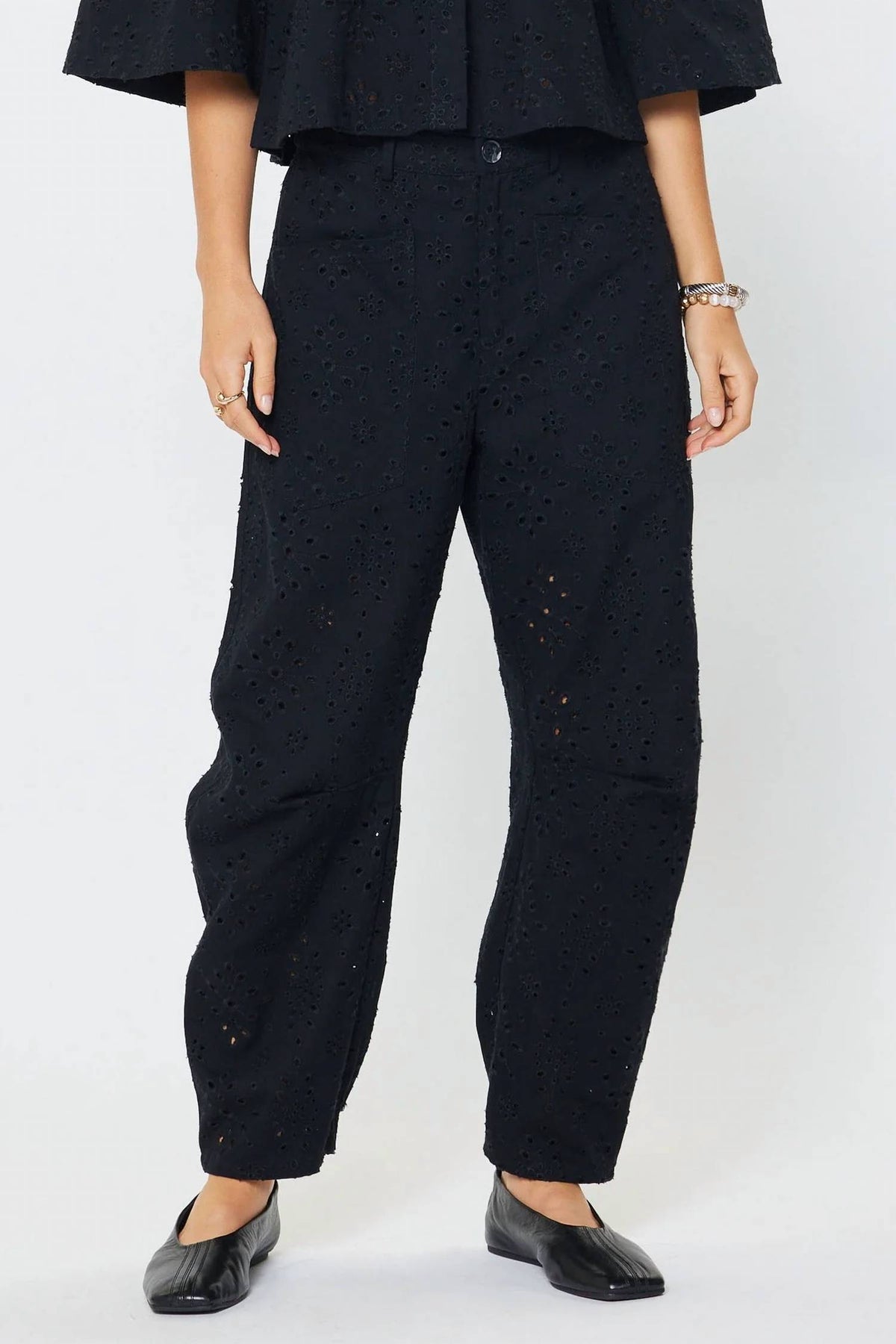 Current Air - Eyelet Barrel Leg Pant