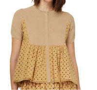 Current Air - Eyelet Blouse - beige - blouses - clothing