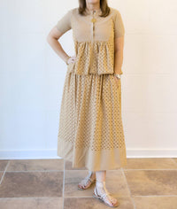 Current Air - Eyelet Skirt - brown - clothing - geometric