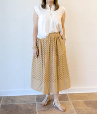 Current Air - Eyelet Skirt - brown - clothing - geometric