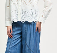 Current Air - Marisa Eyelet Button-front Blouse
