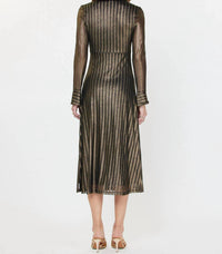 Current Air - Metallic Striped Midi Dress