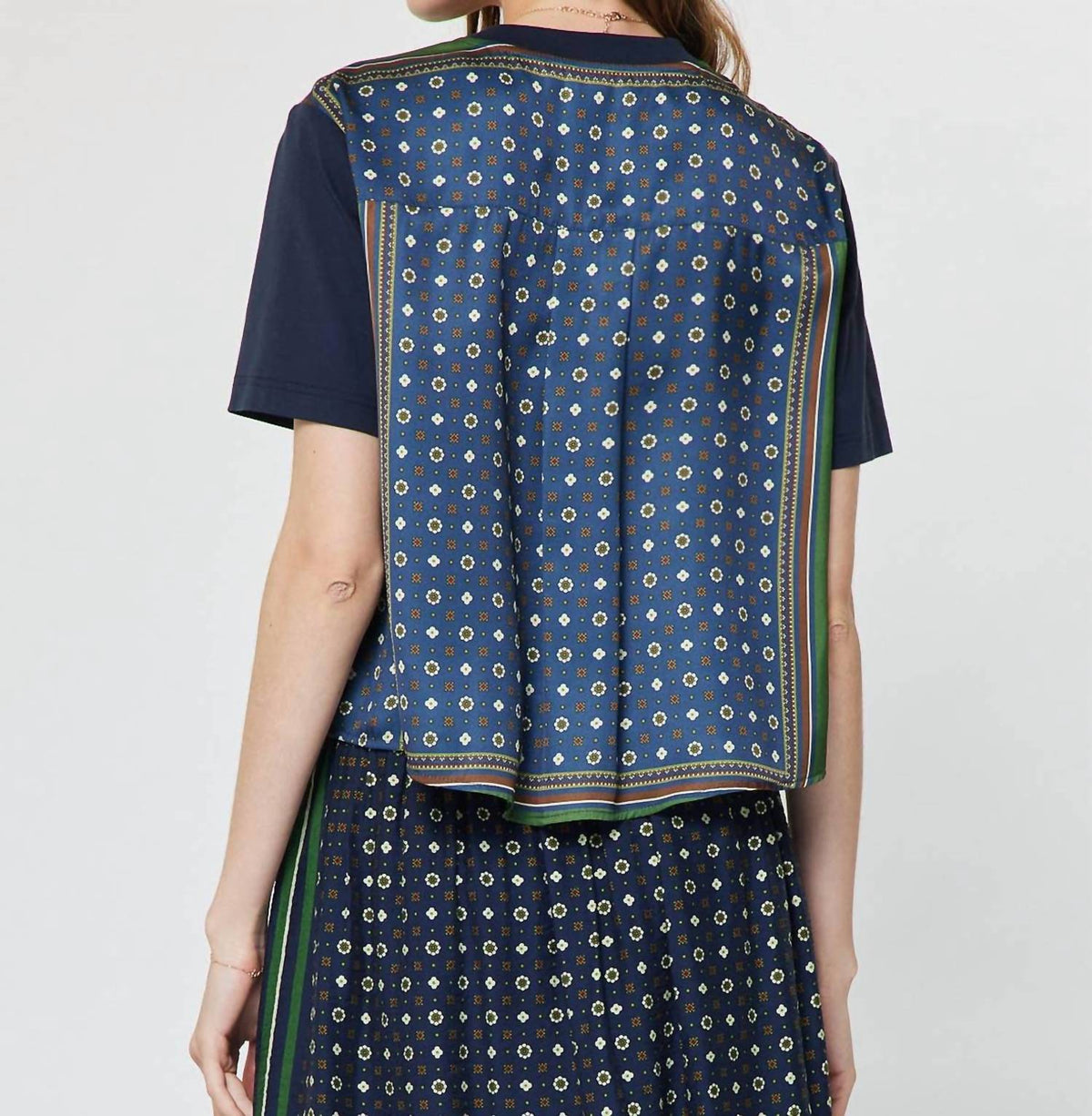 Current Air - Mixed Media Blouse