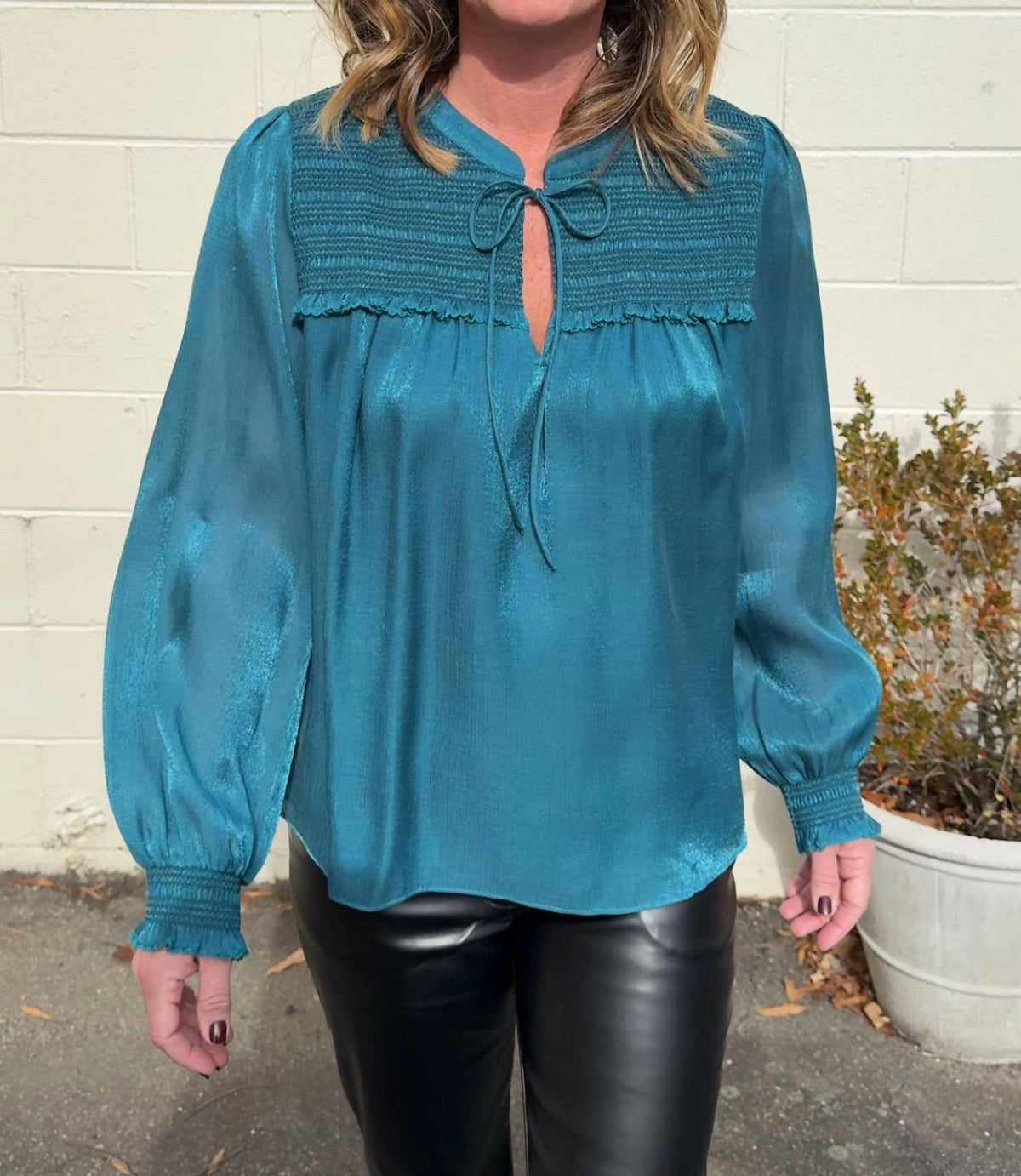 Current Air - Monica Satin Long Sleeve Blouse