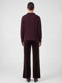 Current Air - Open Collar Pullover Cable Knit Sweater