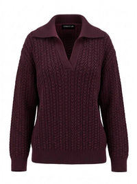 Current Air - Open Collar Pullover Cable Knit Sweater