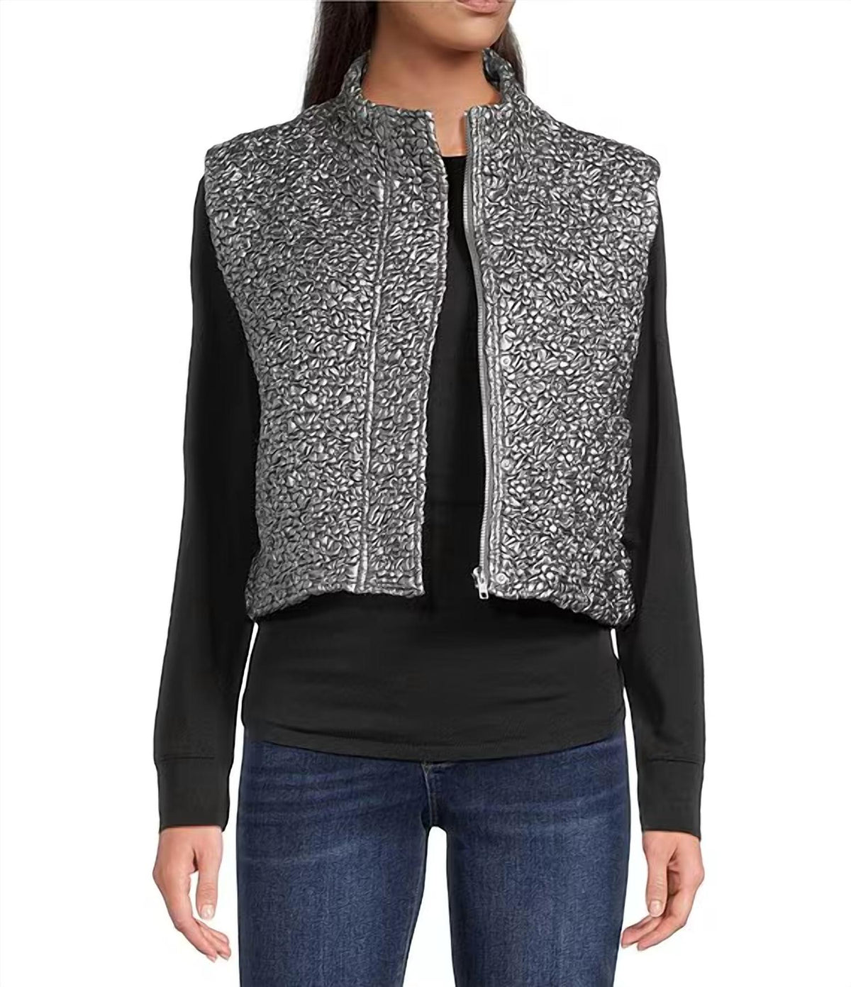 Current Air - Quilted High Neck Sleeveless Vest