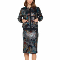 Current Air - Ribbed Hem Metallic Skirt