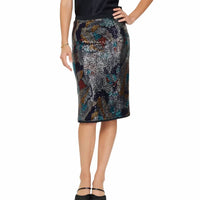 Current Air - Ribbed Hem Metallic Skirt