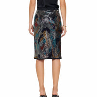 Current Air - Ribbed Hem Metallic Skirt