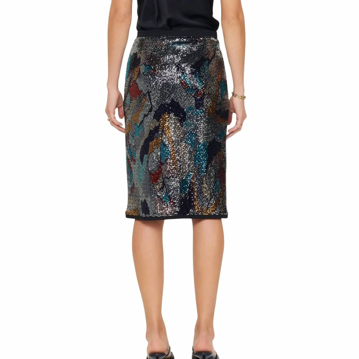 Current Air - Ribbed Hem Metallic Skirt