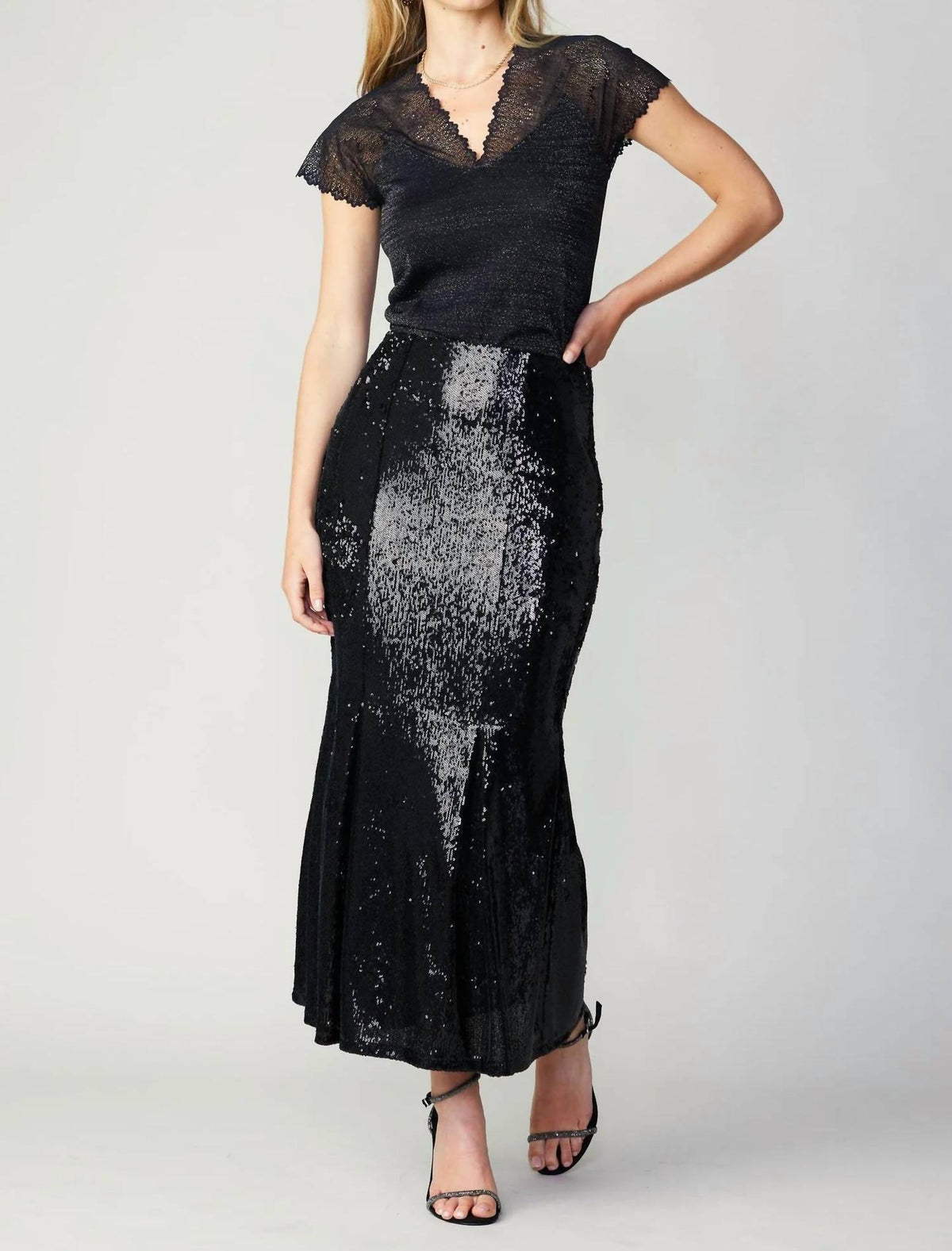 Current Air - Sequin Flared Midi Skirt